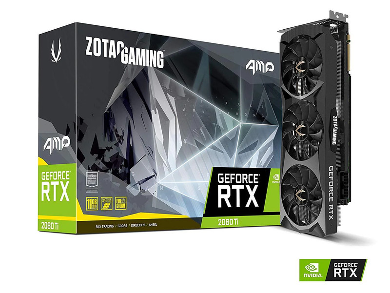 Zotac Gaming GeForce RTX 2080 Ti AMP Edition 11GB GDDR6 PCI-E Gen 4x4 - Graphics Card - كرت الشاشة